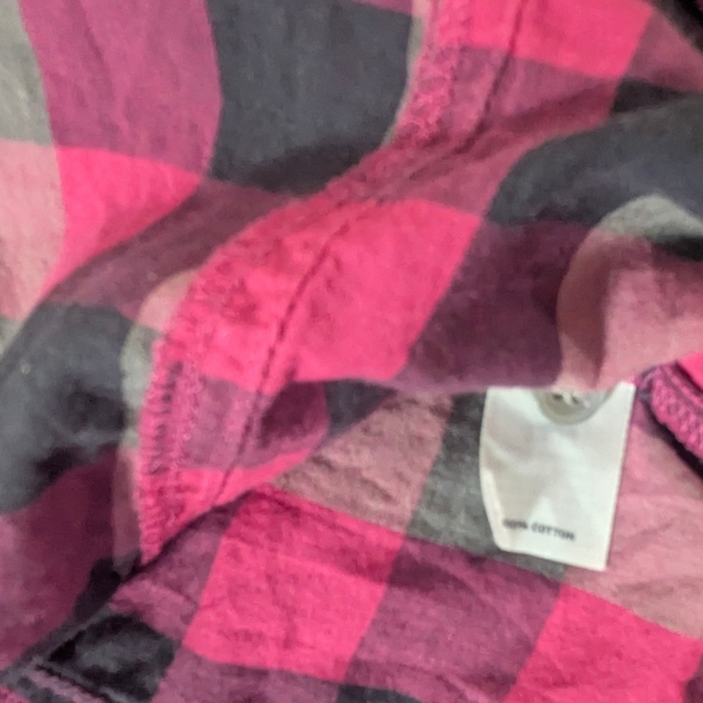 G.H. Bass & Co Women Pink Grey Buffalo Plaid Western Button Down Shirt Small - Picture 10 of 10